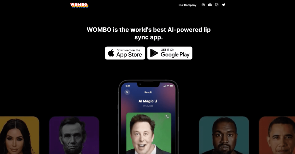Wombo  - Best Deepfake Apps And Websites 
