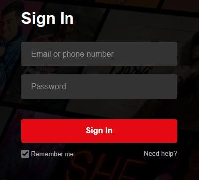 Create a new Netflix account