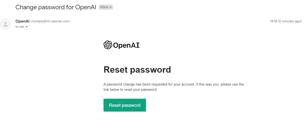  reset the password. 