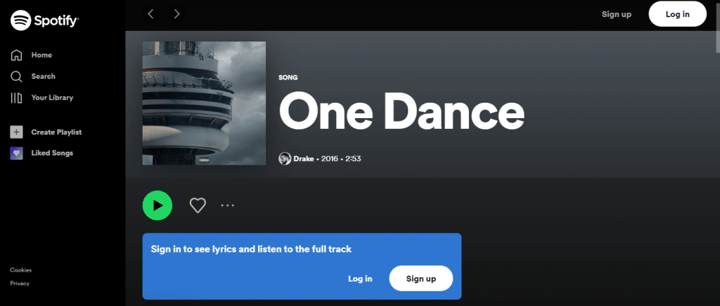 One Dance – Most Streamed Songs On Spotify
