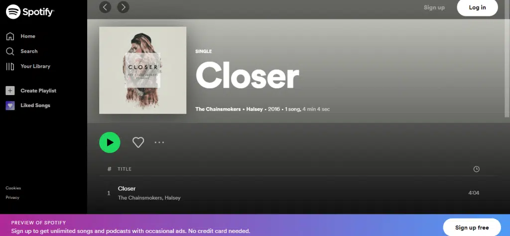 Closer – Most Streamed Songs On Spotify