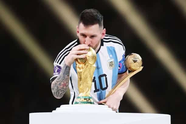 Messi with world Cup
