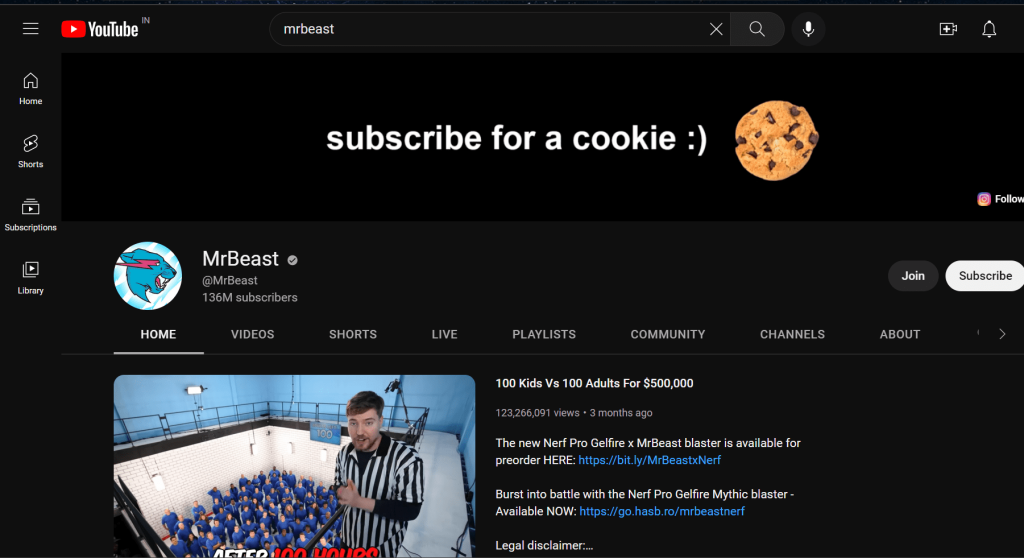 Mrbeast YouTube Channel