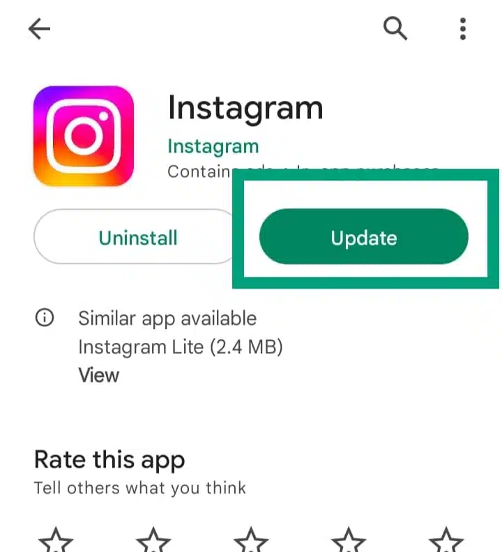 see an update option