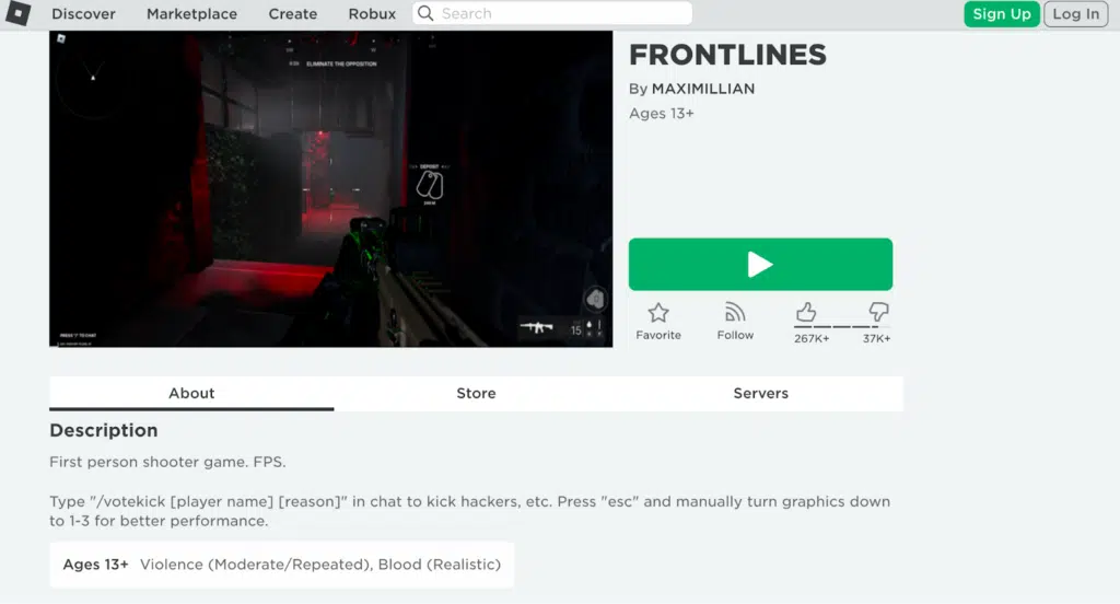 Frontlines Roblox PS4